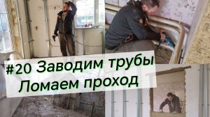 #20/ Будет новое отопление/делаем проход из кухни /грядки/спилили лишнее/заводим трубы для батарей