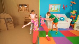 Настя и детский челлендж картонное против цветного