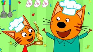 Три Кота! Котята Учаться Готовить Вместе С Родителями! Мини Игры С Котятами.