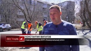 К восстановлению благоустройства приступили и сотрудники предприятия «Коммунальные сети»