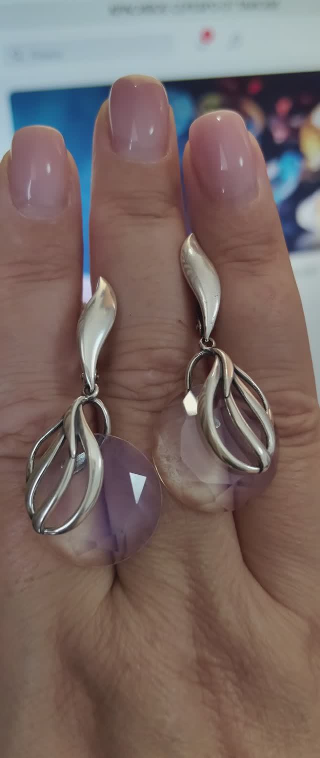 💎МОДНЫЕ СЕРЕБРЯНЫЕ СЕРЬГИ С ЛУННЫМ КАМНЕМ💎