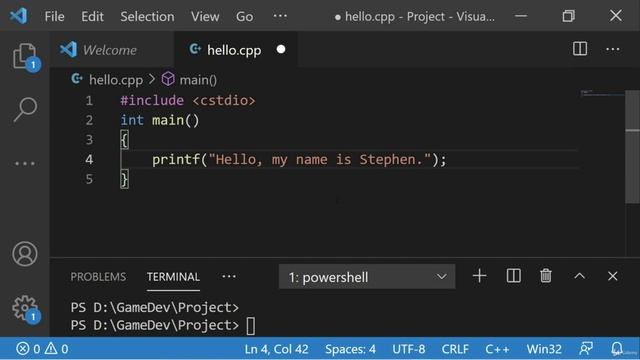 GameDev.tv - 004 - Your First Program