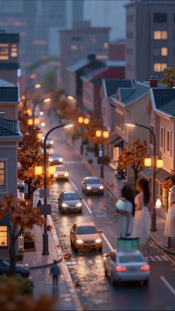 Осенний дождь в городе: уютные улицы #город #осень #дождь