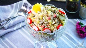 САЛАТ "СТОЛИЧНЫЙ" С КРАБОВЫМИ ПАЛОЧКАМИ