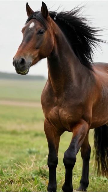 Красивый конь на лугу #лошадь #природа #животные