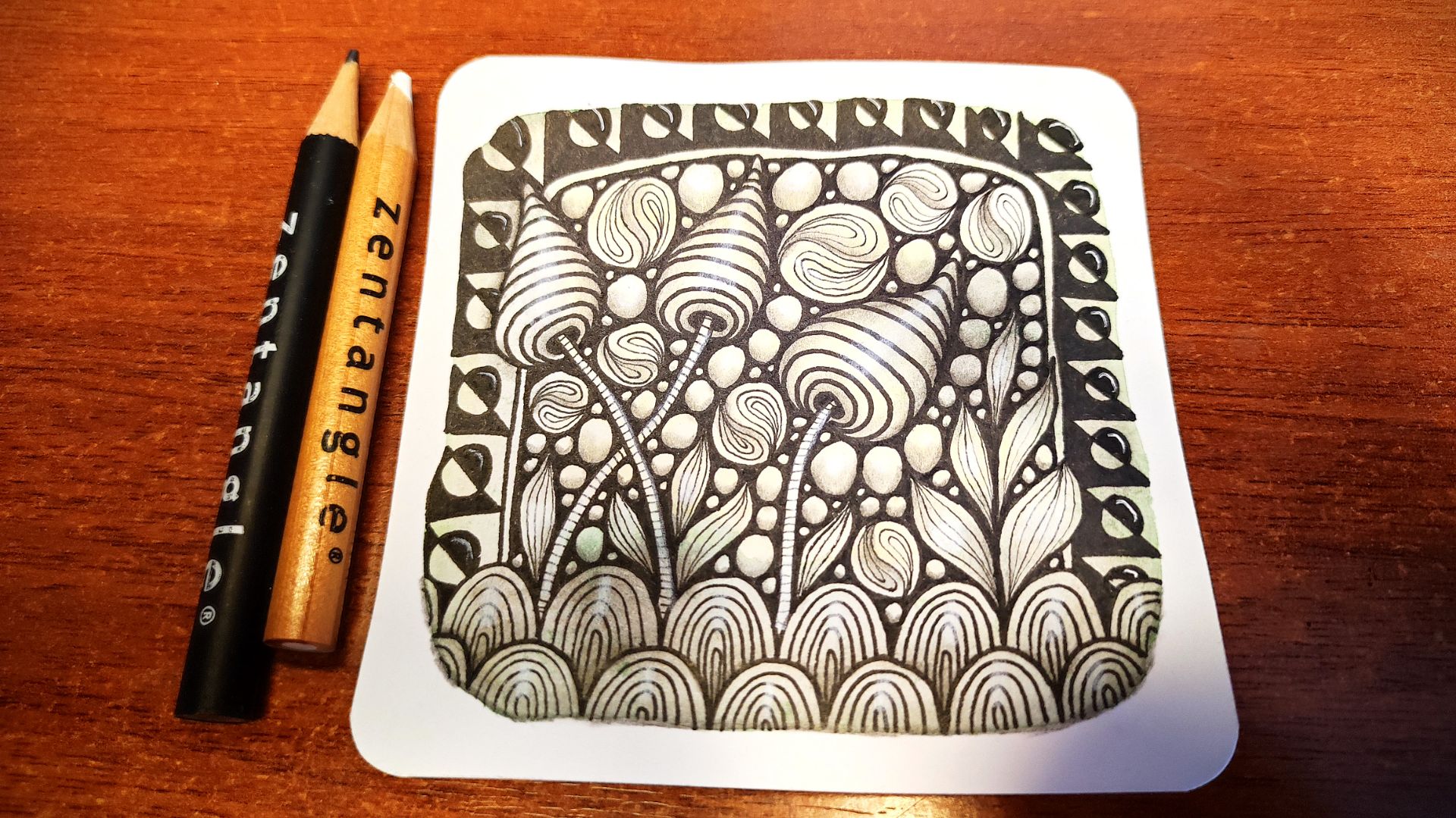 Зентангл Три ростка