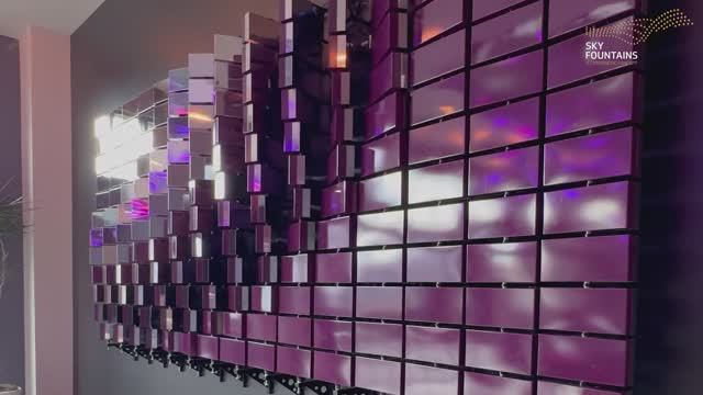 Кинетическая инсталляция стеновая размером 4,0х1,8 метра из 180 модулей