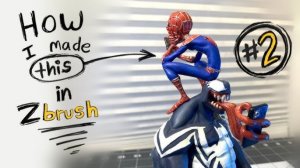 Знакомство с Zbrush 002. Моделирование Человека-паука и Венома. Детализация Венома