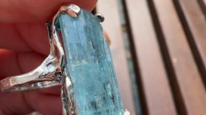 Кольцо с аквамарином