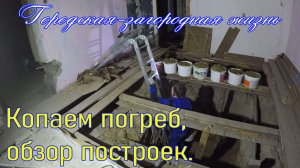 006 Копаем погреб и  обзор построек