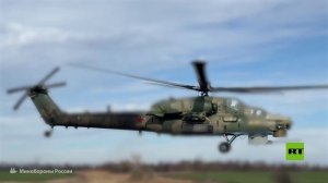 مروحية "Mi-28NM" روسية تدمر مواقع أوكرانية
