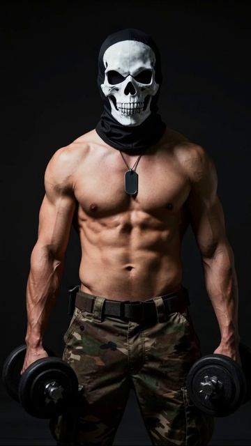Сила и стиль: Тренировка с черепом #тренировка #фитнес #мотивация