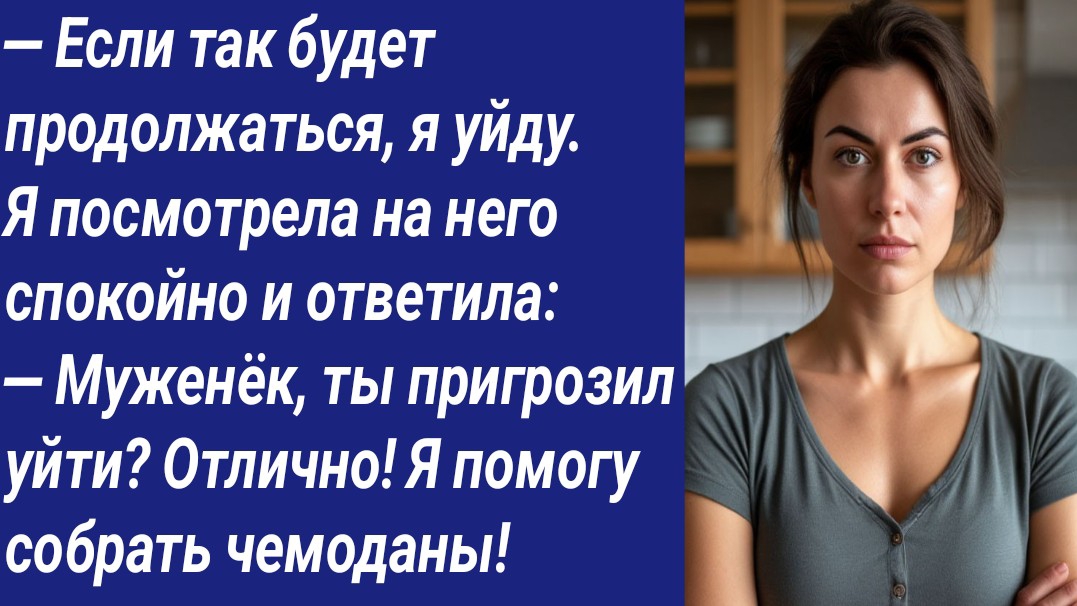 Истории со Смыслом/— Если так будет продолжаться, я уйду. Я посмотрела на него спокойно и ответила: