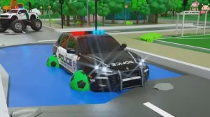 учим цвета полицейского грузовика меняющего цвет нового полицейского тягача и стояночного автомобиля