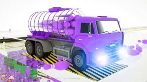 Учим цвета с помощью полицейской машины шина мяч, учим цвета с помощью колес на препятствии