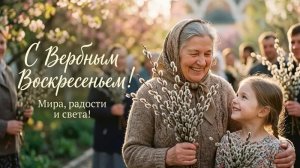 Верба - к счастью. С Вербным воскресеньем. Роскошная музыкальная открытка.