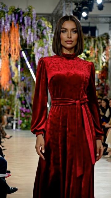 Платье велюра бордовое