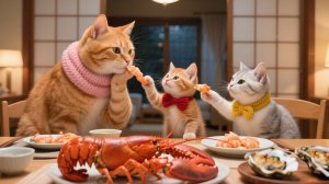 Богатый и тёплый пир от мамы-кошки — мукбанг-экстраваганза котят!