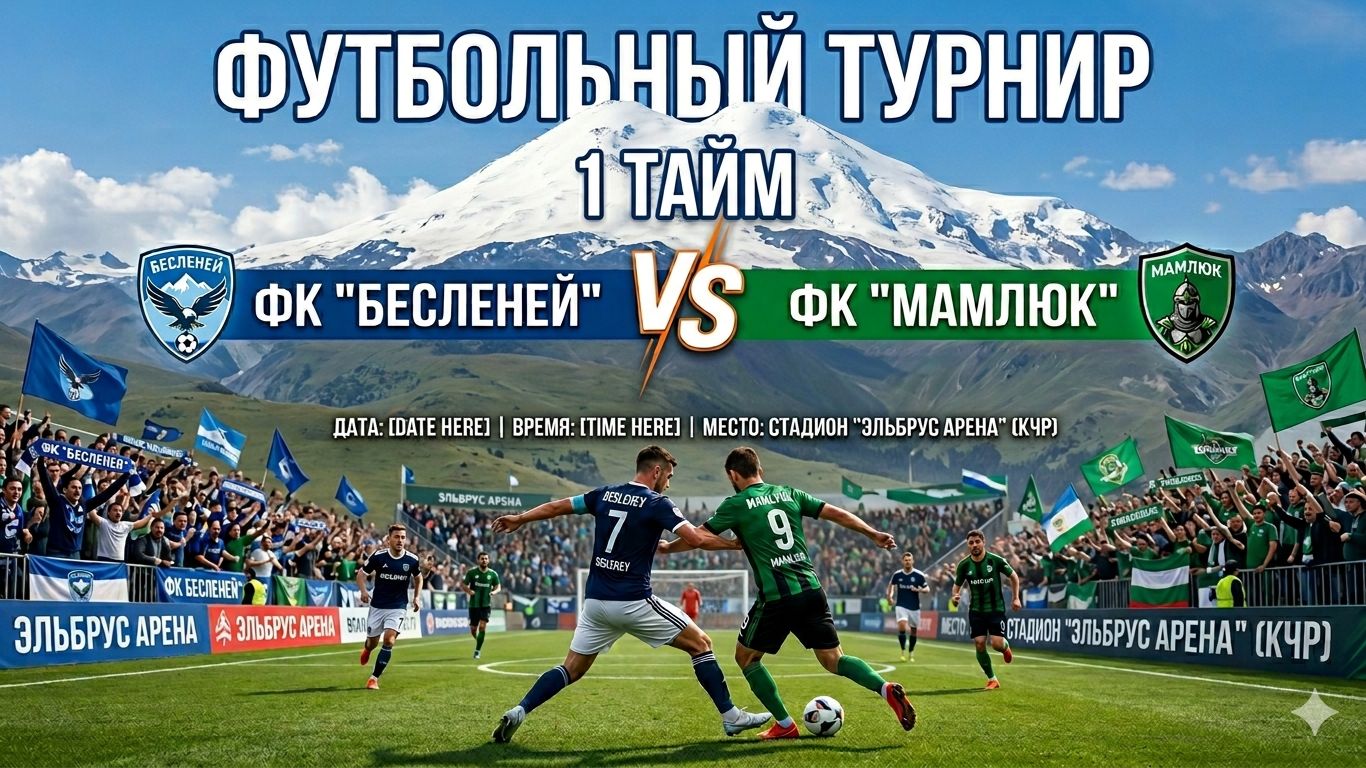Футбольный матч ФК Беслъэней (Бесленей) - ФК Мамлюк (Али - Бердуко). 1 тайм