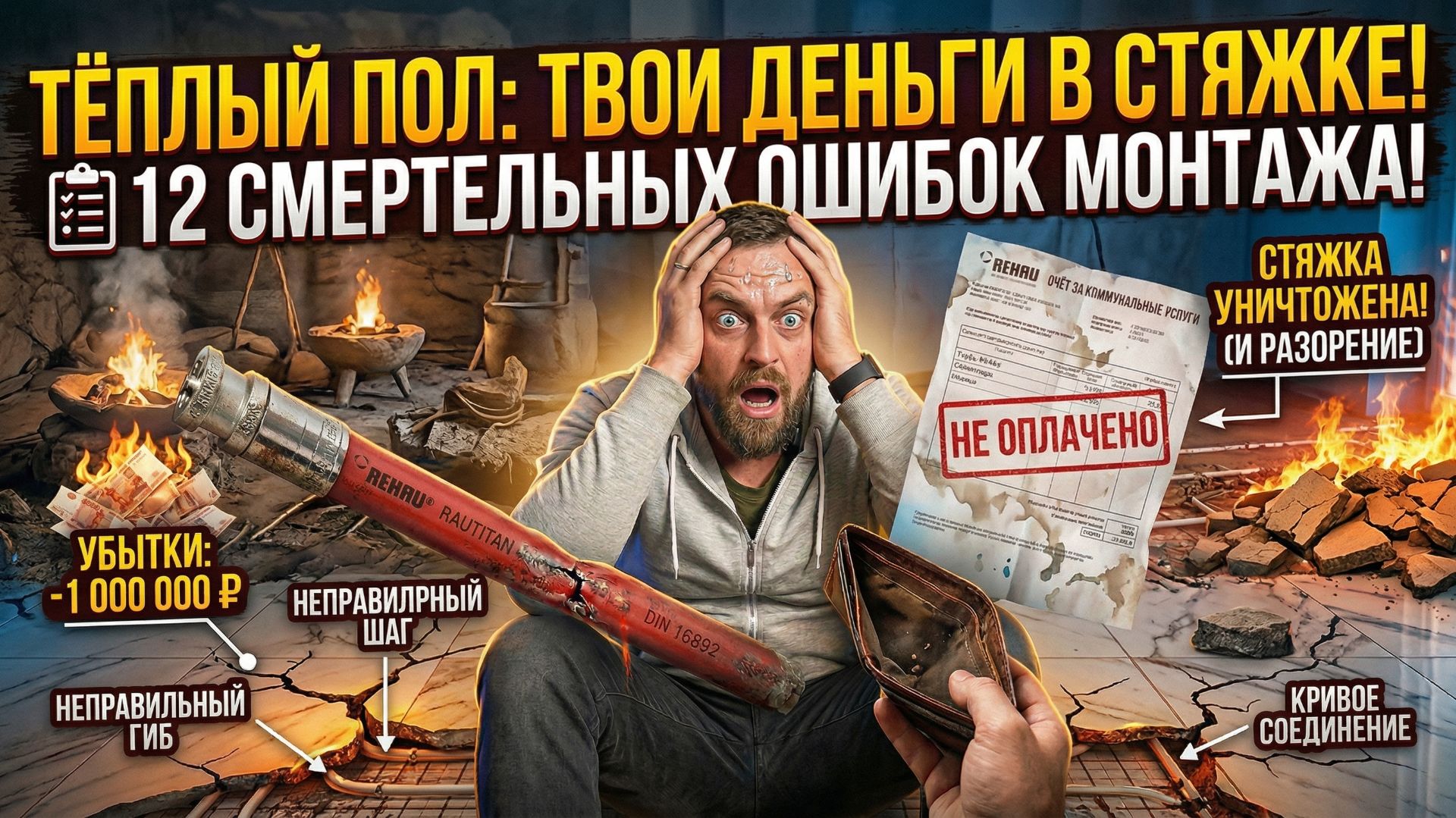 Тёплый пол, который лишит вас денег: 12 фатальных ошибок монтажа, убивающих стяжку! смотреть онлайн