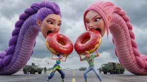 Пончики превращают Руми и Миру в монстров. Охотники на демонов.