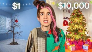 Влад а4 . ЁЛКА за 10$ vs 1000$ Челлендж ! Видео Влада Бумага а4