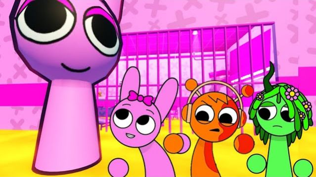 SPRUNKI ПИНКИ, ОРЕН И ВИНЕРИЯ ИГРАЮТ В SPRUNKI PINKI PRISON RUN OBBY В РОБЛОКС РЕАКЦИЯ