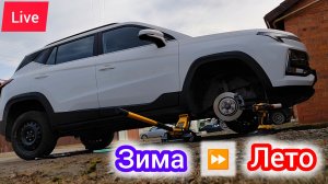 Переобуваюсь на лето, новые сколы, остаток колодок после смазывания суппортов | Москвич 3 (JAC JS4)