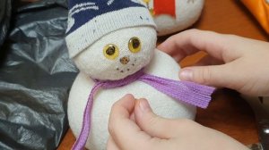 Делаем снеговика из носка на НГ