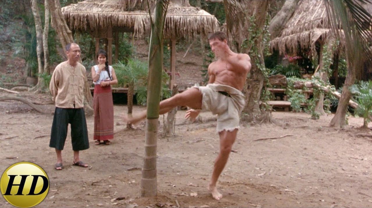 Курт Слоун ломает дерево ногой. Кикбоксер 1989