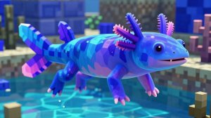 Minecraft в поисках синего чуда: охота за редким аксолотлем!