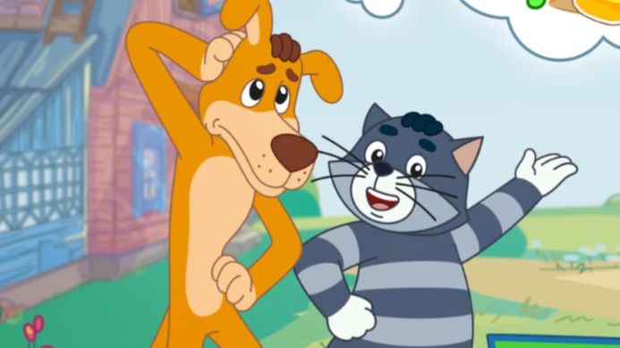 Простоквашино. Кот  Матроскин и пес Шарик.  Строят дом. Почемучка . Для детей. ч  10