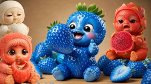 🍓Милые Фруктовые Малыши🍏 едят настоящие фрукты. Необычный Удивительный ИИ ASMR.