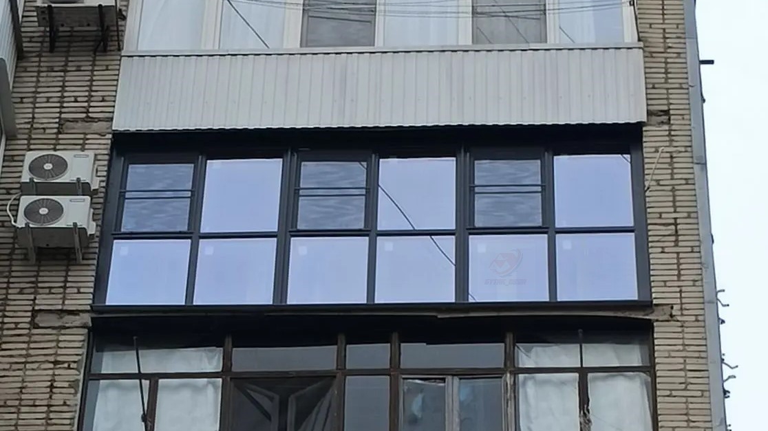 Балкон из ПВХ профиля, французкие окна