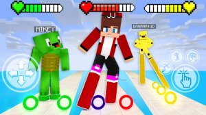 Джей Джей против Майки Длинноногого в игровой битве с Бананакидом. Майнкрафт Мультик