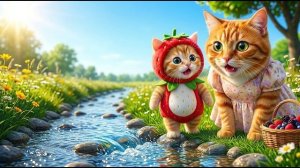 Мама-кошка и котенок превращают сухой сад в цветущий водный рай!