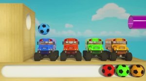 Веселые машинки! Грузовики, автобус и трактор! Песенка маленькой акулы!