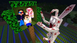 🐰🌳ПОСТРОИЛИ ДОМ НА ДЕРЕВЕ ОТ КРОЛИКА 99 НОЧЕЙ В ЛЕСУ В МАЙНКРАФТ! ШЕДИ МЕН MINECRAFT