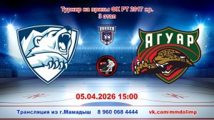 05.04.2026 АЙСБЕРГ (Менделеевск) - ЯГУАР (Кукмор) Турнир на призы ФХ РТ 2017 г.р. LIVE 15:00