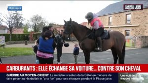 Француженка пересела с автомобиля на лошадь из-за роста цен на бензин.