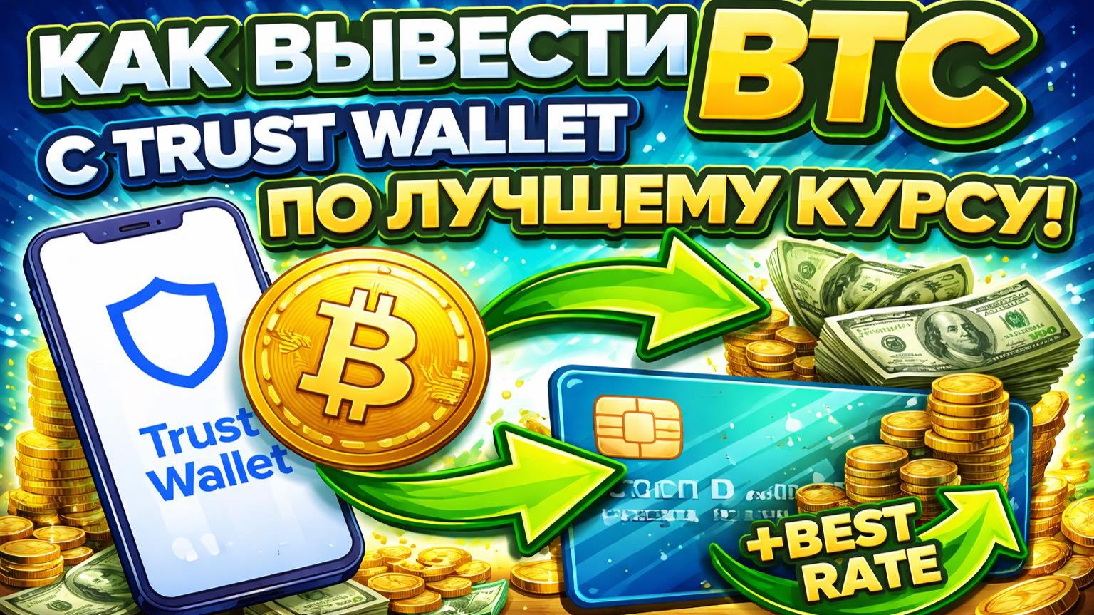 Как вывести средства с Trust Wallet на карту | Вывод BTC на карту по лучшему курсу