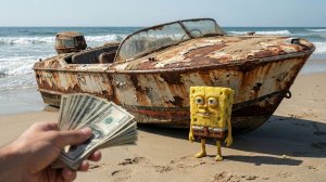 Восстановление лодки Губки Боба в реальной жизни… Реставрация. Мультики для детей. Детские мультики