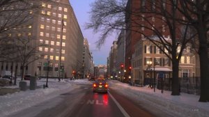 США. Вечерняя поездка по зимнему Вашингтону в формате 4К
