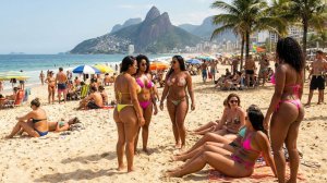 Девушка с идеальной фигурой в микро бикини