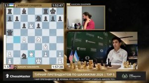 Думал 70 минут над одним ходом! Мат на доске! Драма в 5 туре турнира претендентов