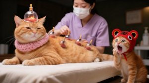 Первый раз в спа-салоне! Банкочная терапия поражает котёнка в тигровой шапочке