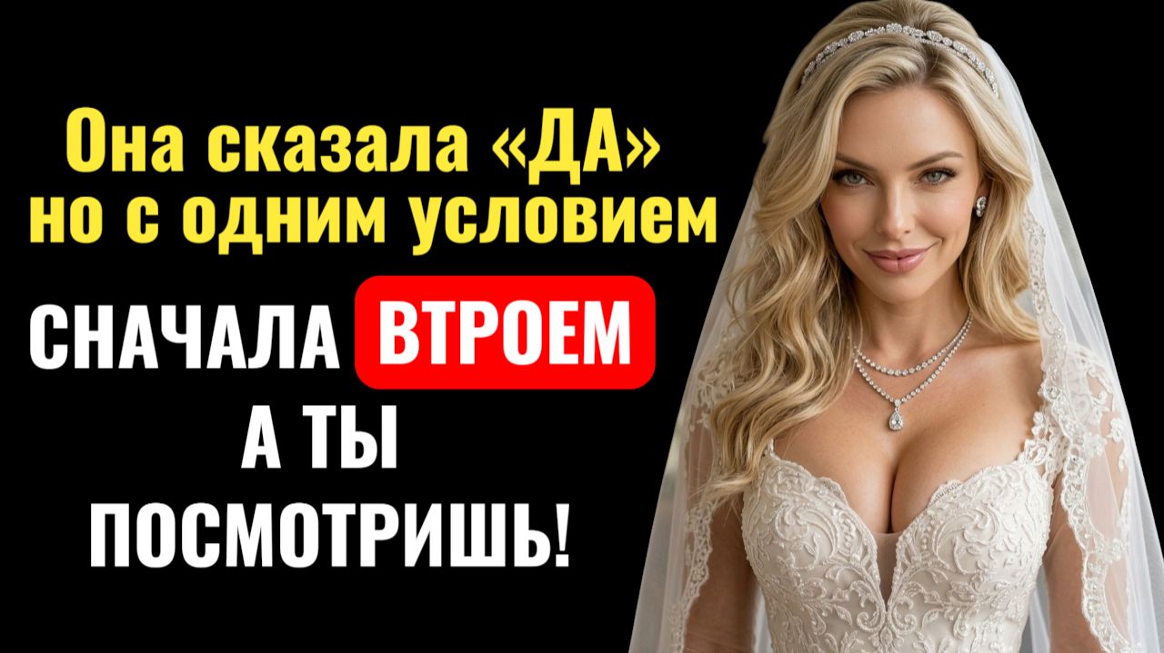 Она сказала «ДА» на свадьбу.  Но с одним условием: СНАЧАЛА В ТРОЕМ… А ТЫ ПОСМОТРИШЬ! 😱