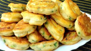 БЫСТРЫЕ, ПЫШНЫЕ ОЛАДЬИ С ЗЕЛЕНЫМ ЛУКОМ . ПРОСТО И