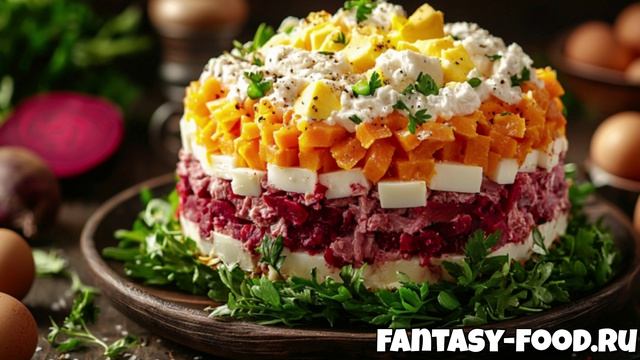 Салат Генерал с говядиной и свеклой