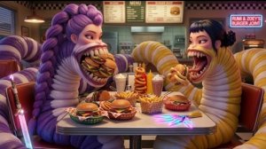 Руми и Зои трансформировались в монстров червей.Охотники на демонов.